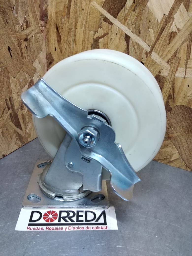 31NL60JE0017TY - RODAJA BASE PLACA GIRATORIA CON FRENO LATERAL INOX 6X2" NYLAMID CON ENTRADA DIRECTA 31NL60JE0017TY
