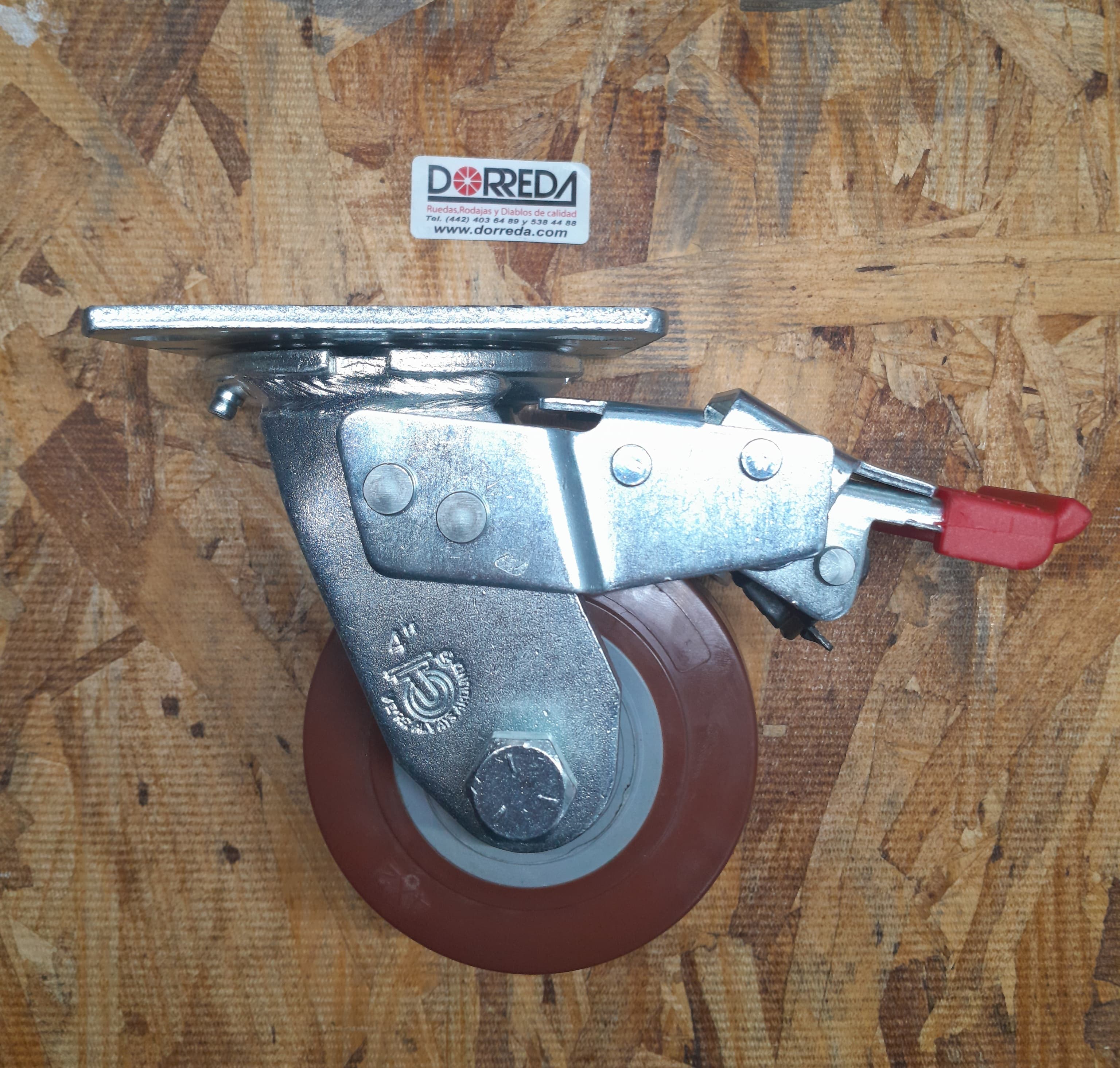 FTDM40JM0417YY - RODAJA BASE PLACA GIRATORIA CON FRENO TOTAL LOCK 4X2" POLYMADIC CH BALERO RODILLO FTDM40JM0417YY