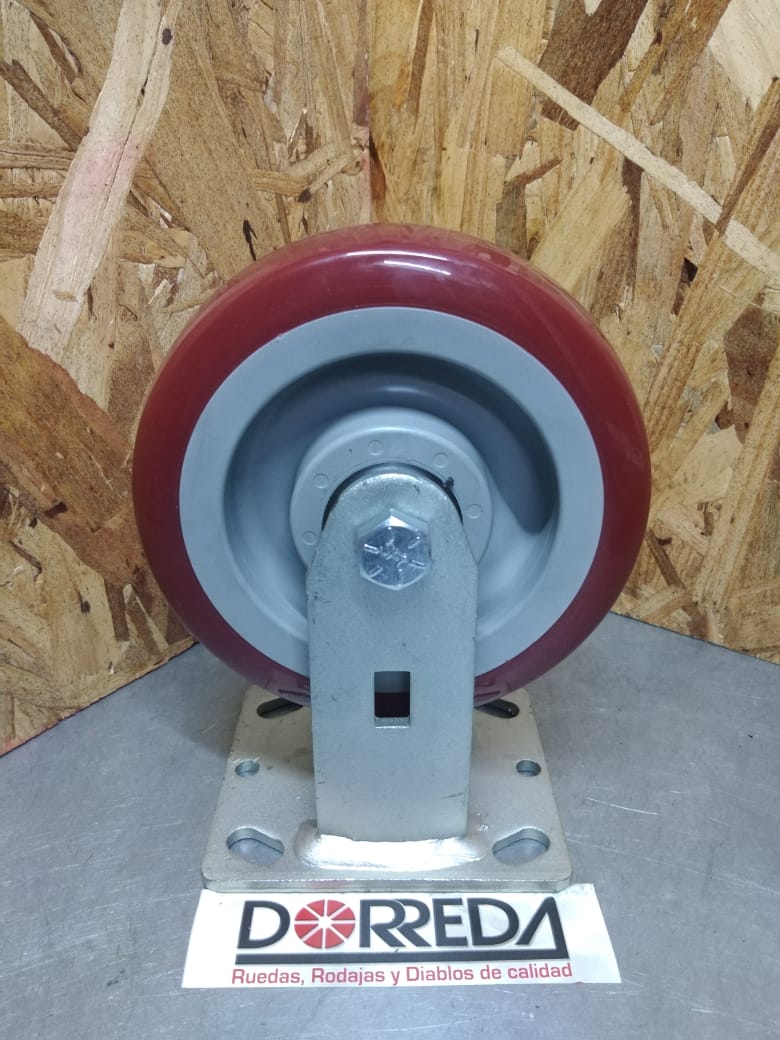 28PP40JM5717YY - RODAJA BASE PLACA FIJA SIN FRENO 4X2" POLYPRO BALERO DELRIN Y BUJE INOX 28PP40JM5717YY