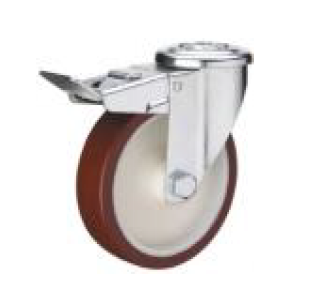 DCNP30GM90ZZYY - RODAJA BASE OJILLO GIRATORIA CON FRENO TOTAL METALICO NYLON POLIURETANO 3 X 1 1/4" DCNP30GM90ZZYY