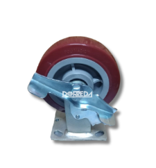 28DM80JM0417TY - RODAJA BASE PLACA FIJA CON FRENO LATERAL POLYMADIC 8X2" BALERO RODILLO 28DM80JM0417TY
