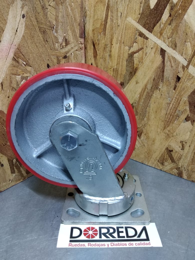 27DP60JV0417YY - RODAJA BASE PLACA GIRATORIA SIN FRENO 6X2" FIERRO POLIURETANO BALERO RODILLO 27DP60JV0417YY