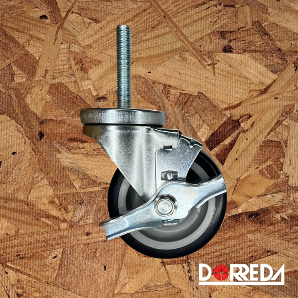 21PP50GP5070TY - RODAJA BASE ESPIGA GIRATORIA CON FRENO LATERAL 5X1-1/4" POLY PRO SHOPING CART 21PP50GP5070TY