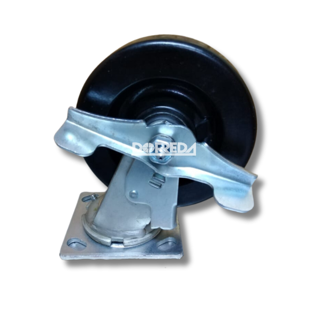 27PH80JB0417TY - RODAJA BASE PLACA GIRATORIA CON FRENO LATERAL 8X2" FENOLICA BALERO RODILLO 27PH80JB0417TY