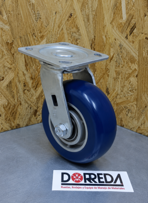 27CX40JL6317YY - RODAJA BASE PLACA GIRATORIA SIN FRENO 4X2"CONDUCTIVA PU AZUL 27CX40JL6317YY