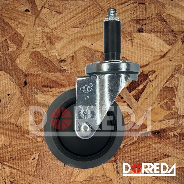 21CN30GH4472YY - RODAJA BASE ESPIGA GIRATORIA SIN FRENO 3X1-1/4" CONDUCTIVA ESD THERMO RUBBER CON TAQUETE DE EXPANSION 7/8" 21CN30GH4472YY