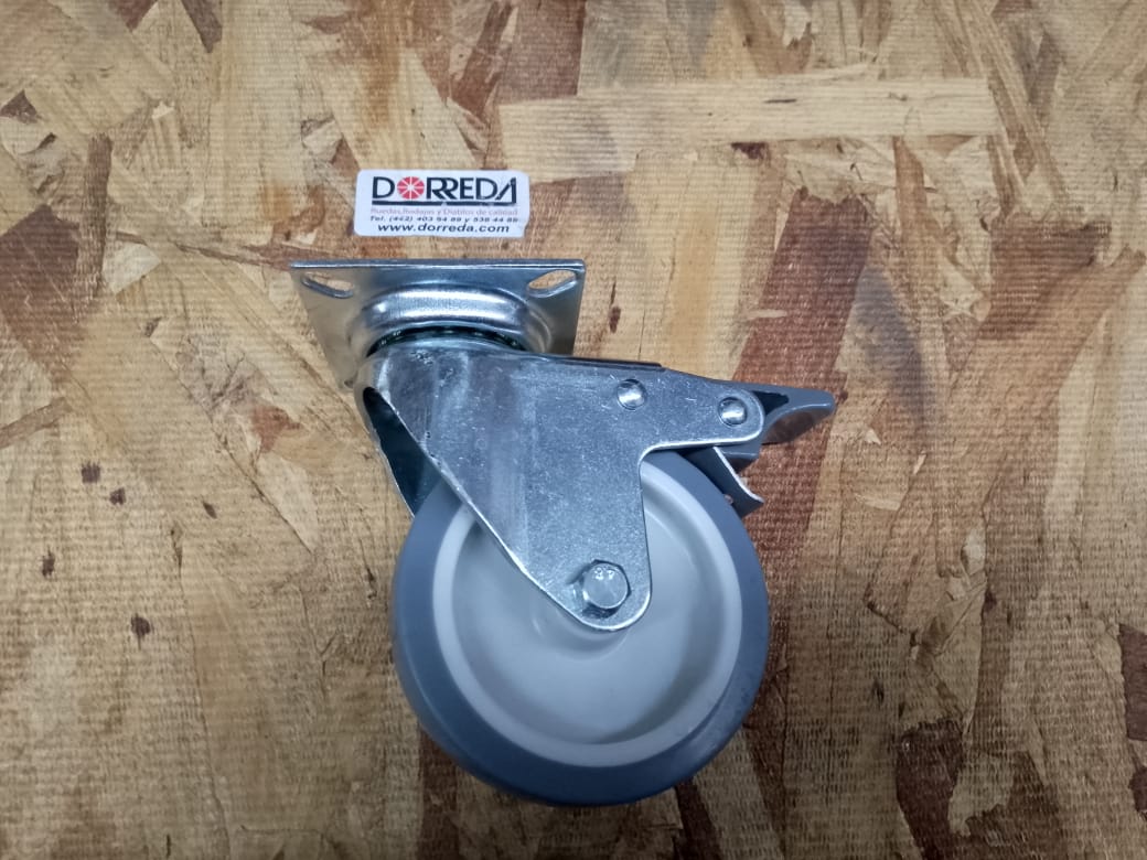 DI007LO80TPRPB2 - RODAJA BASE PLACA GIR. CON FRENO THERMOPRO CH 3" DI007LO80TPRPB2