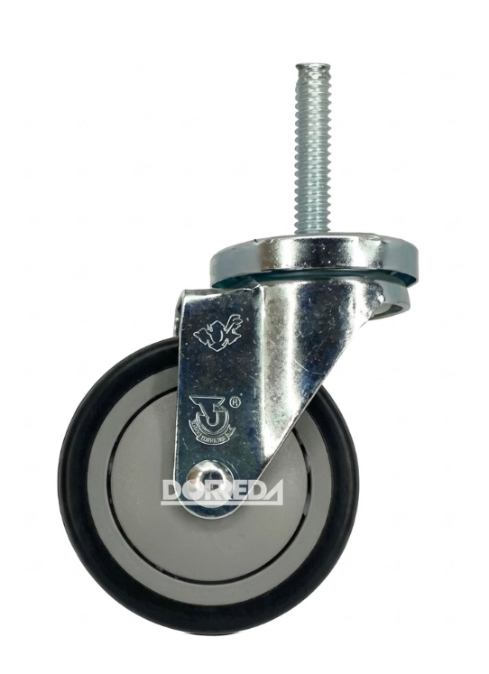 21PP40GA4470YY - RODAJA BASE ESPIGA GIRATORIA SIN FRENO LATERAL 4X1-1/4" POLYPRO NEGRA 21PP40GA4470YY