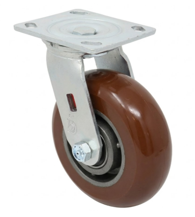 27UX40JM6317YY - RODAJA BASE PLACA GIRATORIA SIN FRENO 4X2" SUPER ELASTOMER ULTRA FLEX MARRON CON BALERO BOLA 27UX40JM6317YY