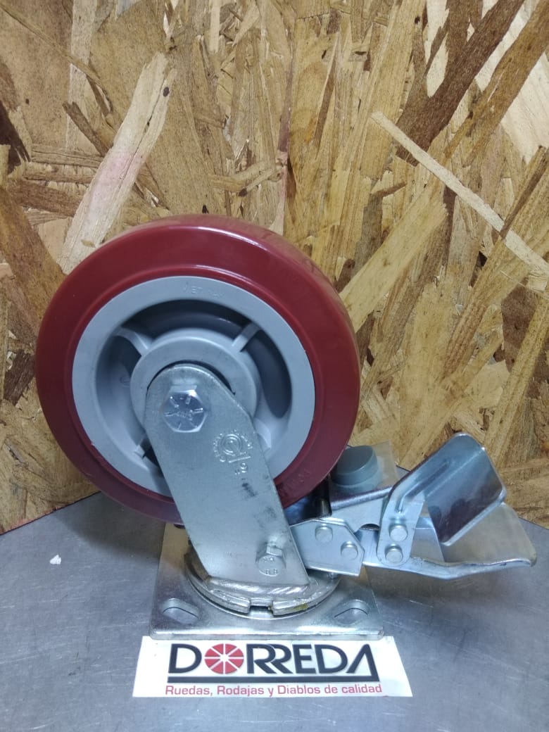 DTDM60JM0417YY - RODAJA BASE PLACA GIRATORIA CON FRENO DUAL PEDAL TOTAL LOCK 6X2" DORREDAMADIC BALERO AGUJAS DTDM60JM0417YY