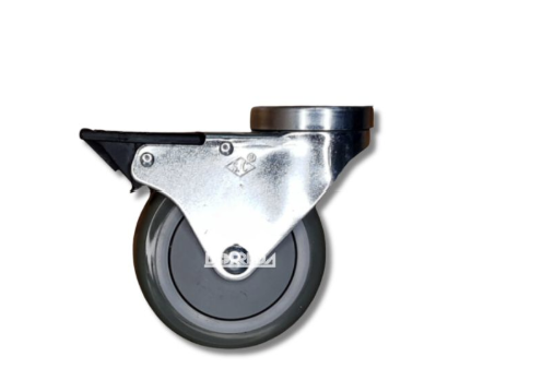 T3DP30GI44ZZYY - RODAJA BASE OJILLO CON FRENO TOTAL PLASTICO 3X1-1/4" POLYPRO GRIS CH T3DP30GI44ZZYY