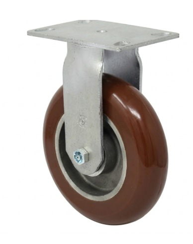 28UX40JM6317YY - RODAJA BASE PLACA FIJA SIN FRENO 4X2" SUPER ELASTOMER ULTRA FLEX MARRON CON BALERO BOLA 28UX40JM6317YY