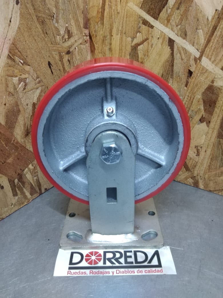 28DP60JV0417YY - RODAJA BASE PLACA FIJA SIN FRENO 6X2" FIERRO POLIURETANO BALERO RODILLO 28DP60JV0417YY