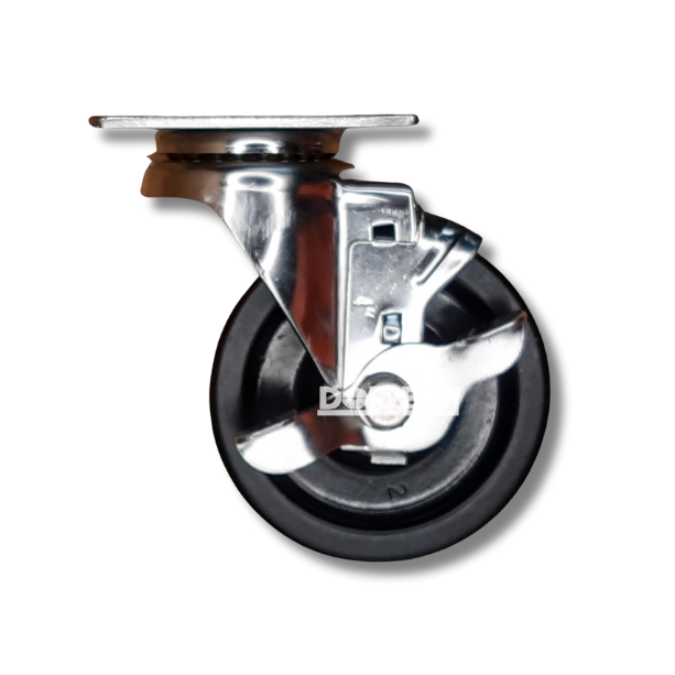 13PH30GB9006TY - RODAJA BASE PLACA GIRATORIA CON FRENO LATERAL 3X1-1/4" FENOLICA BUJE METALICO 13PH30GB9006TY